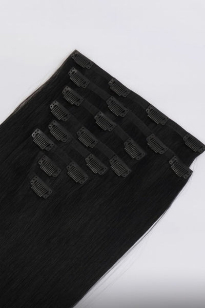 Clip-In Invisible RAW Human Hair Extensions. 8 Pieces/Set.