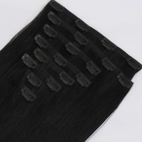 Clip-In Invisible RAW Human Hair Extensions. 8 Pieces/Set.