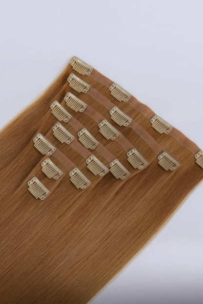 Clip-In Invisible RAW Human Hair Extensions. 8 Pieces/Set.