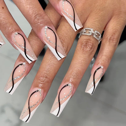 White French Tip Press On Nails