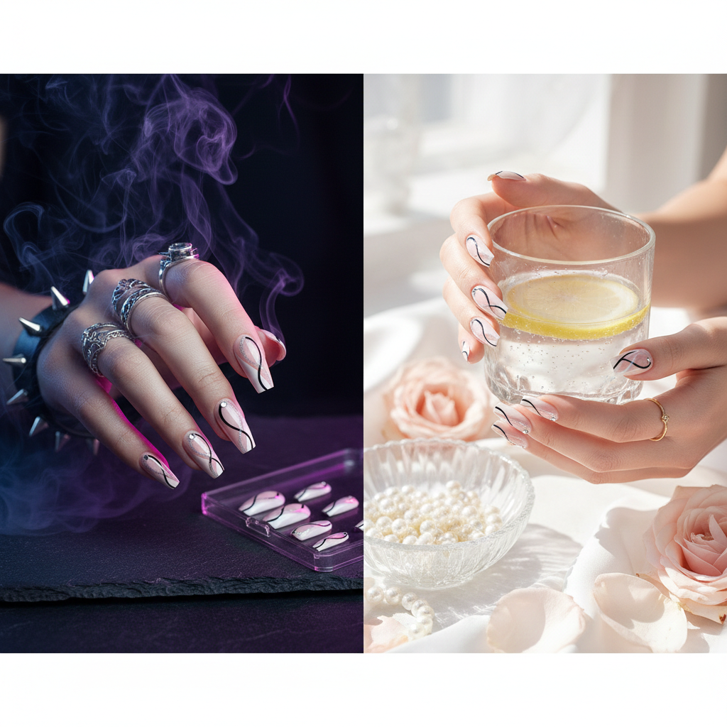 White French Tip Press On Nails